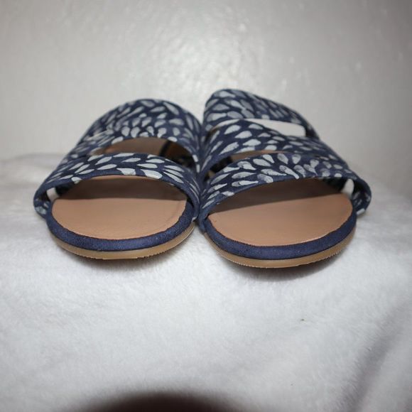 Eric Michael Blue/White Droplet Reese Suede Espadrille Sandals Women's Size 41 - Picture 2 of 9